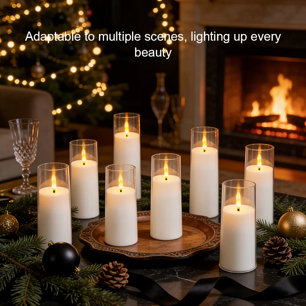 White LED Candle Lights with Remote Control - Flameless Home Decor Candle Set of 5 - Tulique