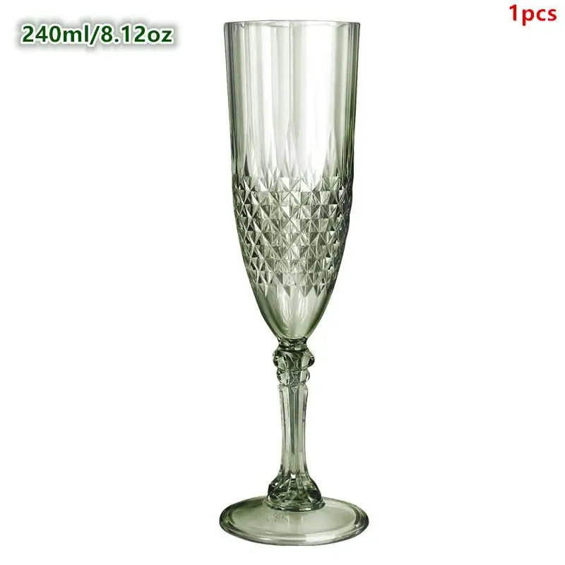 Elegant Champagne Goblet Set - Crystal High-Stem Wine Glasses