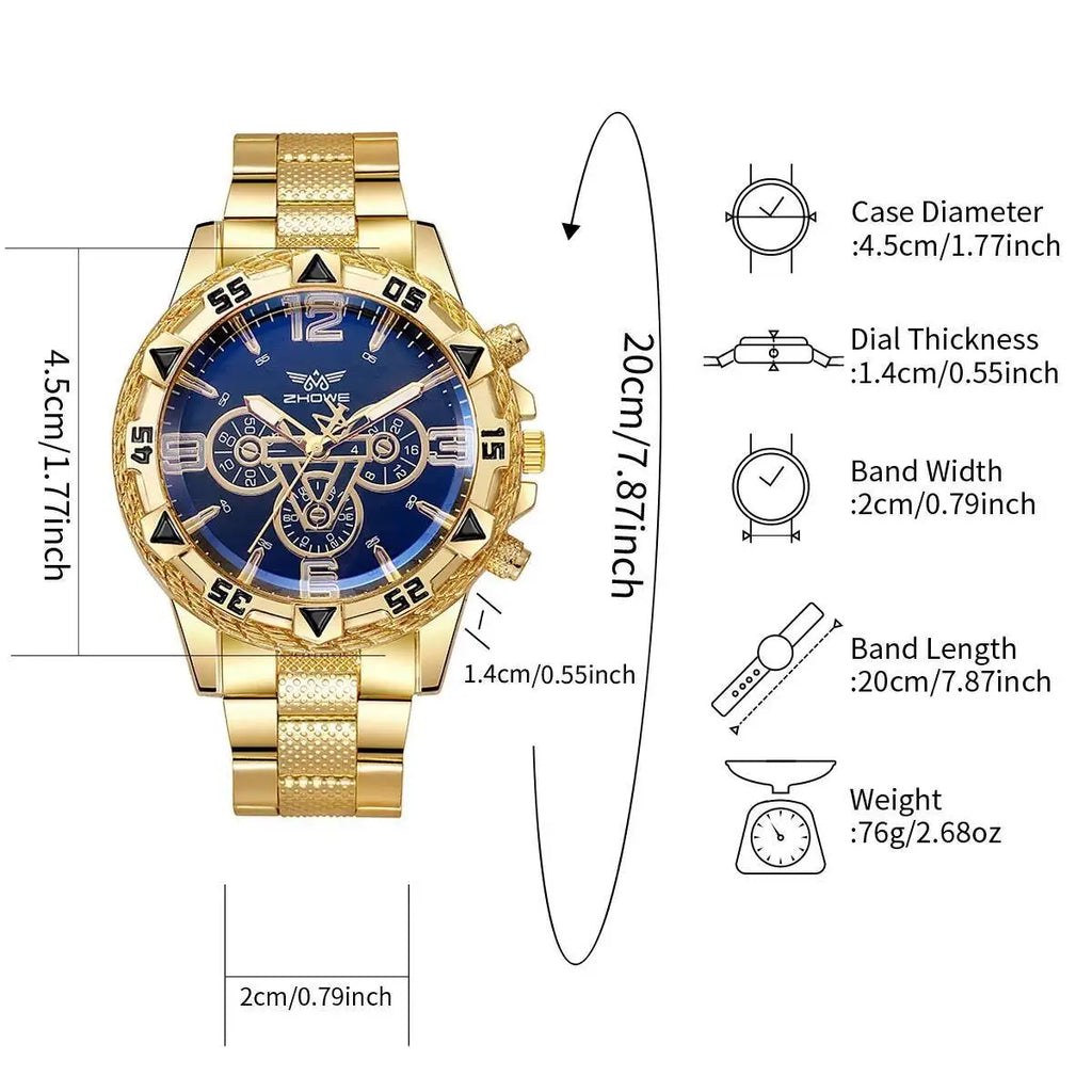 Elegant Men's Business Quartz Watch - Large Dial