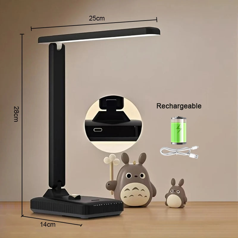 Premium USB Rechargeable Desk Lamp - Dimmable & Foldable