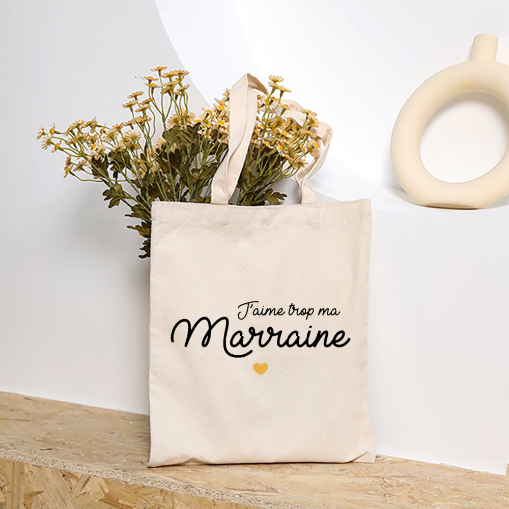 Premium Godmother Gift Bag - Elegant Canvas Tote