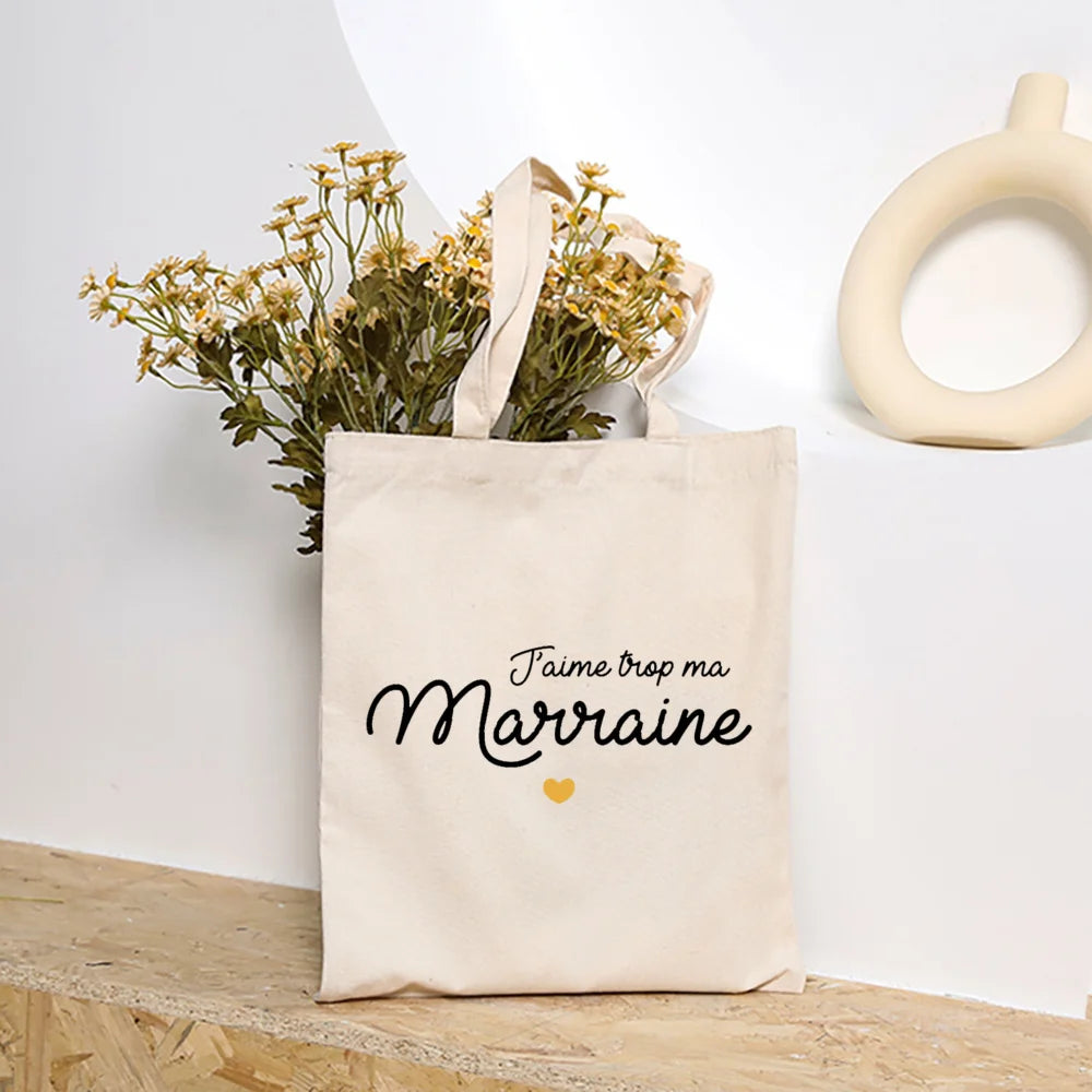 Premium Godmother Gift Bag - Elegant Canvas Tote