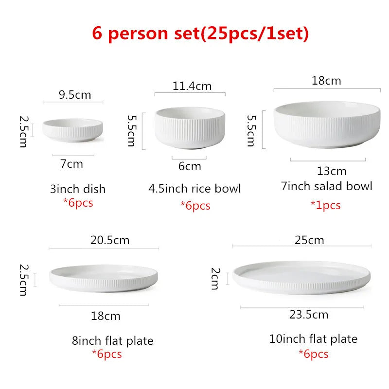 Premium Ceramic Dinnerware Set - Matte Glazed Japanese Style