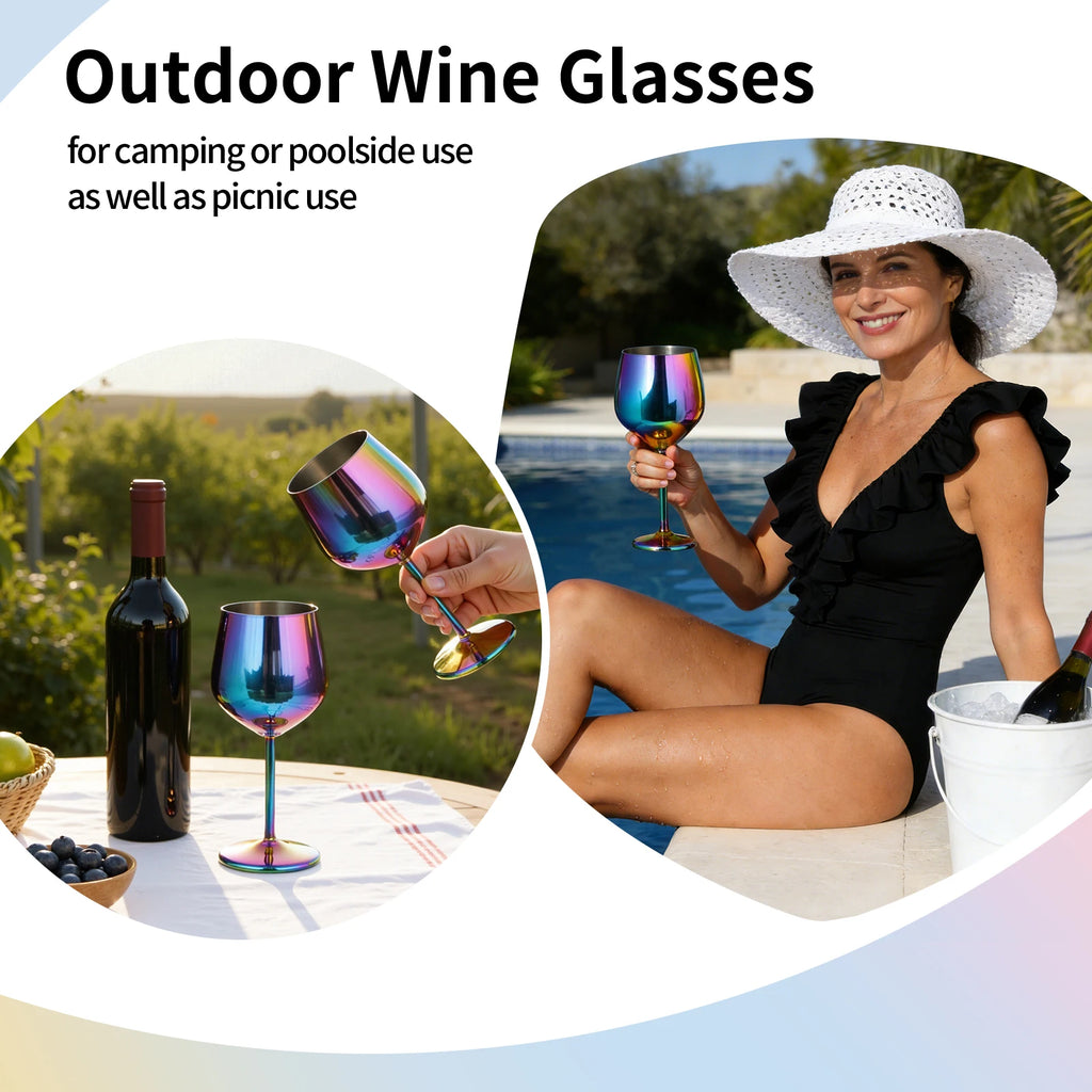Premium Stainless Steel Wine Goblet - Durable & Elegant 500ml