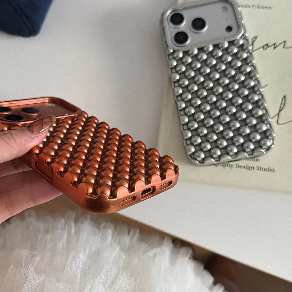 Elegant iPhone Pearl Case - Shockproof Silicone
