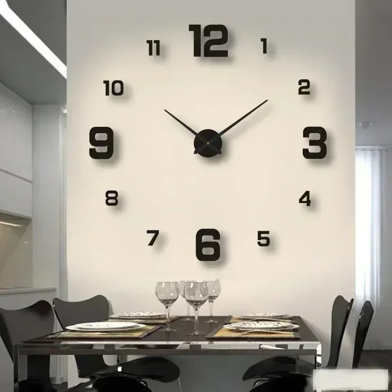 Elegant Modern Large Wall Clock - 3D DIY Quartz Design