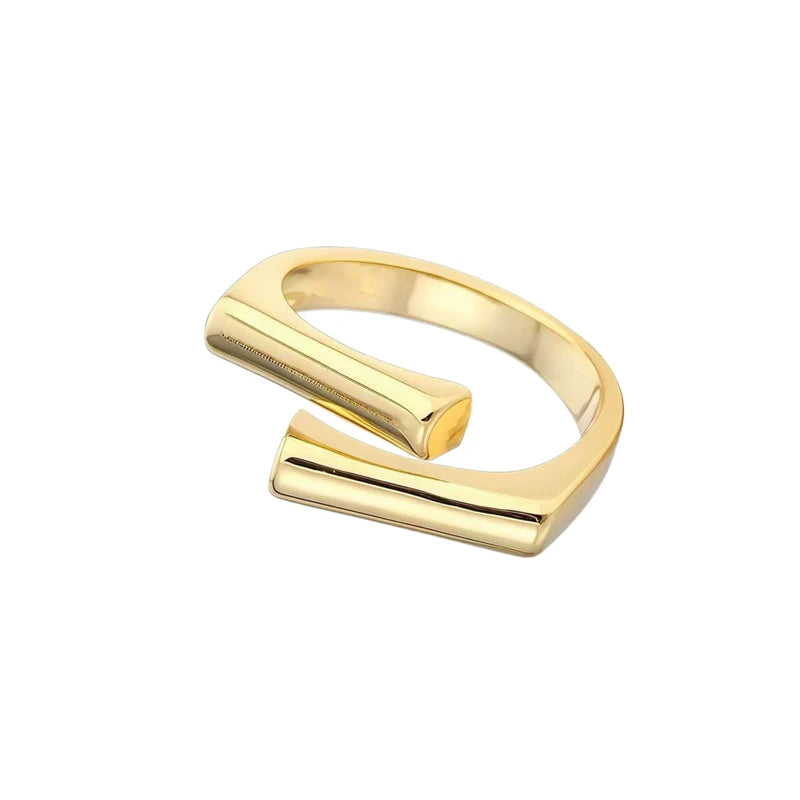 Elegant Double Layer Geometric Ring - Adjustable Silver Charm