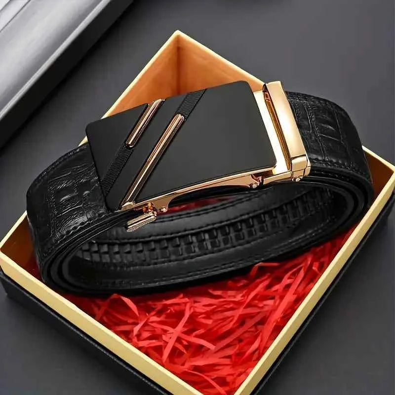 Luxury Automatic Leather Belt - Metal Alloy Buckle