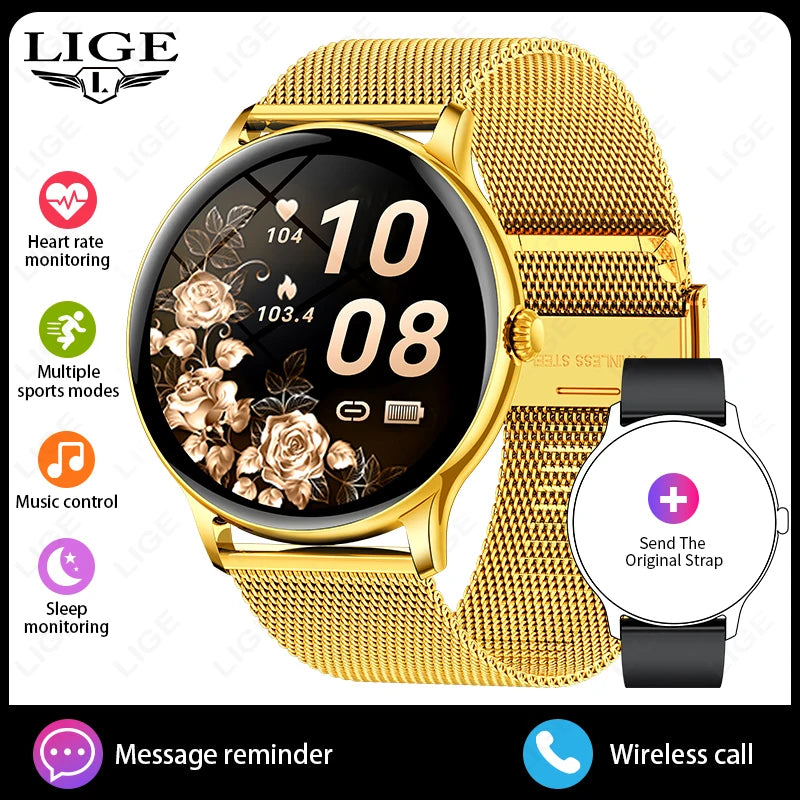 Luxury Steel Smart Watch - Bluetooth Call & Fitness Tracker