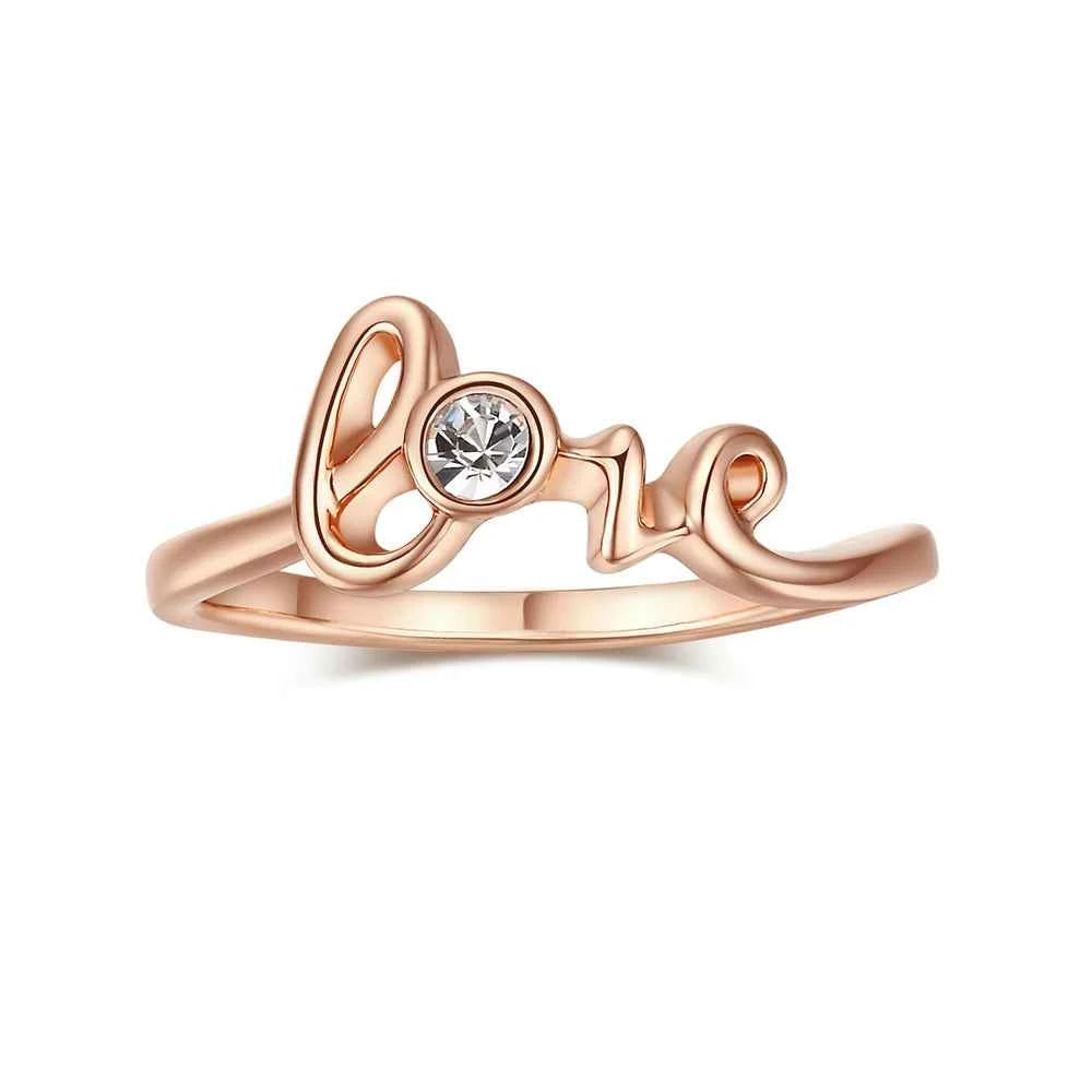 Elegant Crystal Ring for Women - Rose Gold Austrian Crystals