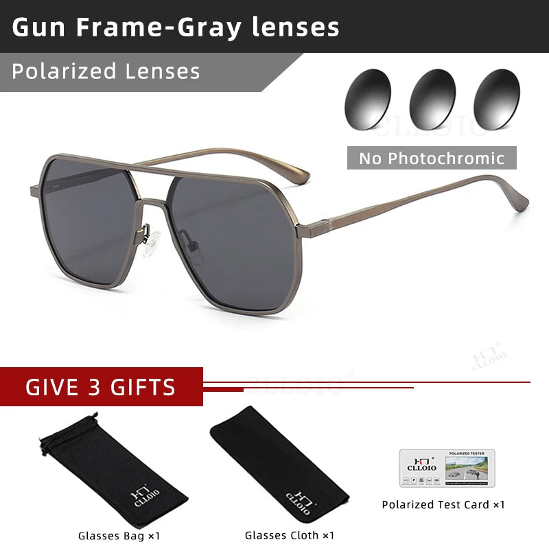 Premium Aluminum Photochromic Sunglasses - Polarized Anti-Glare