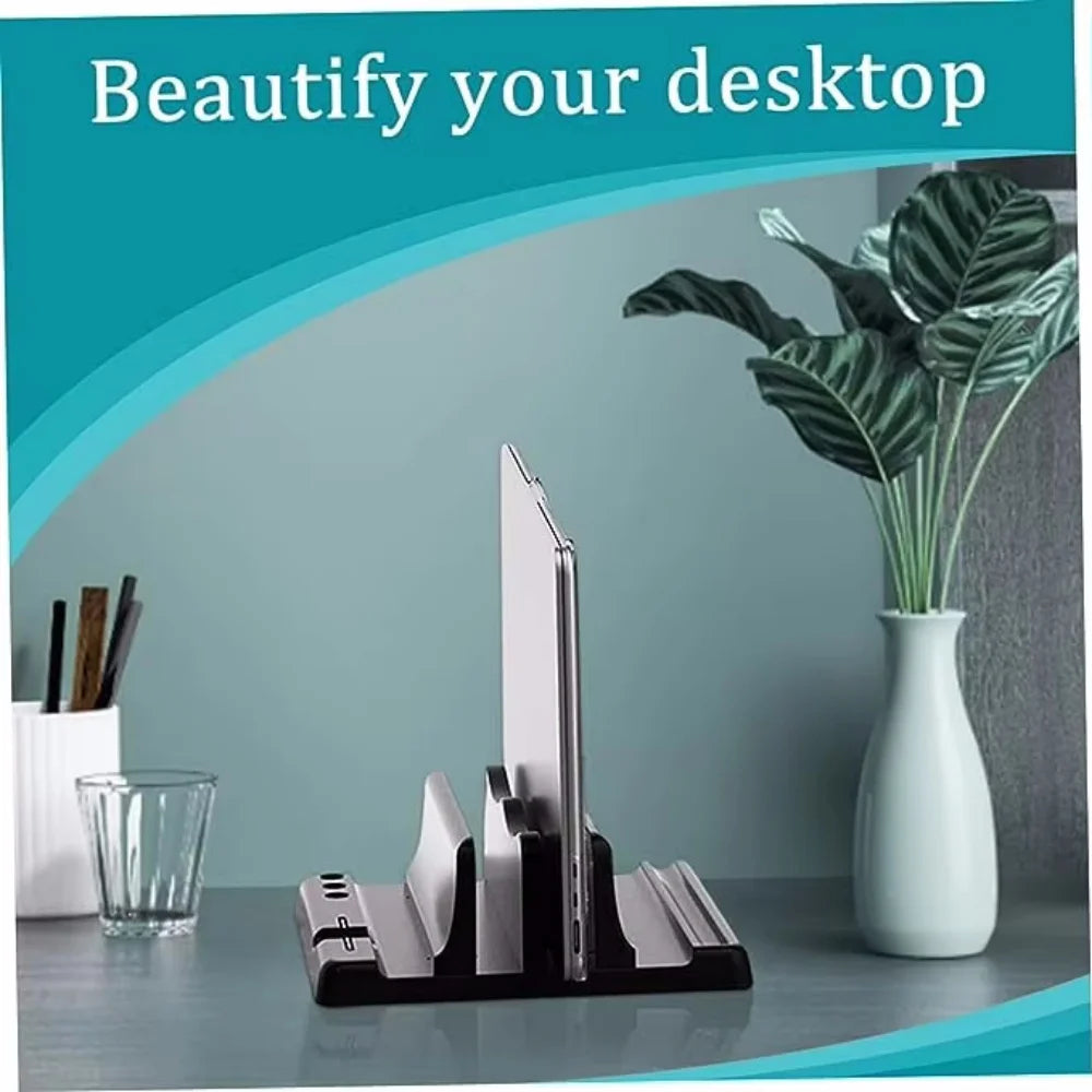 Premium Vertical Laptop Stand - Space-Saving & Adjustable