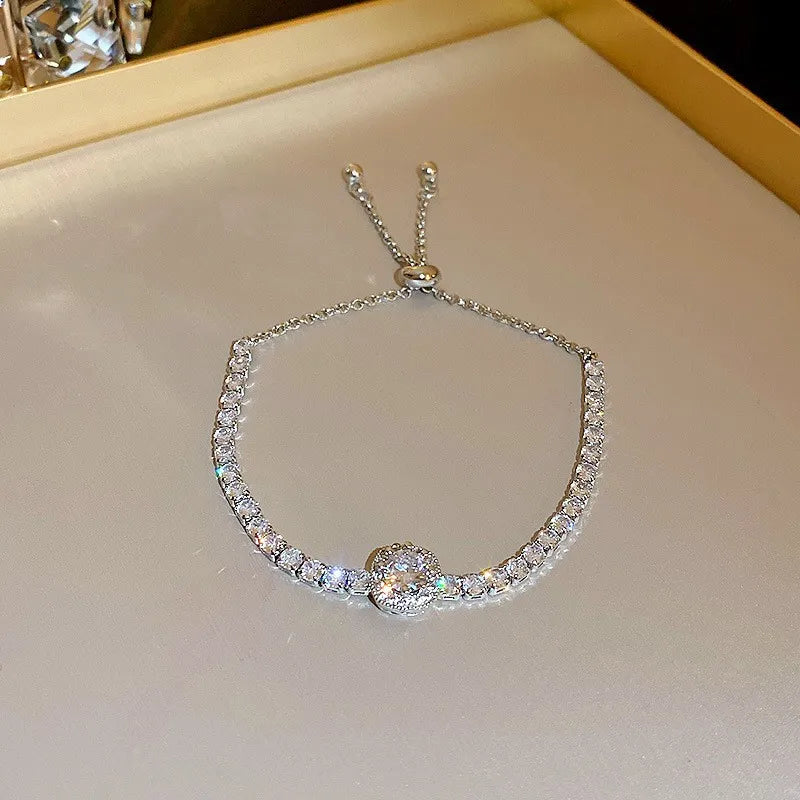 Luxury Wave Geometry Adjustable Crystal Bracelet