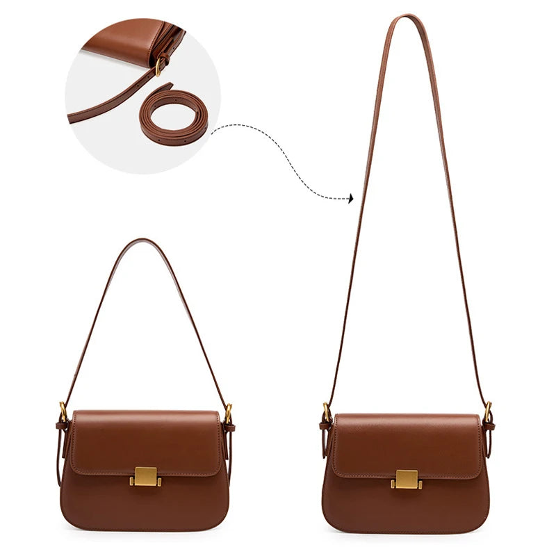 Elegant Designer Leather Shoulder Bag - Luxury Crossbody