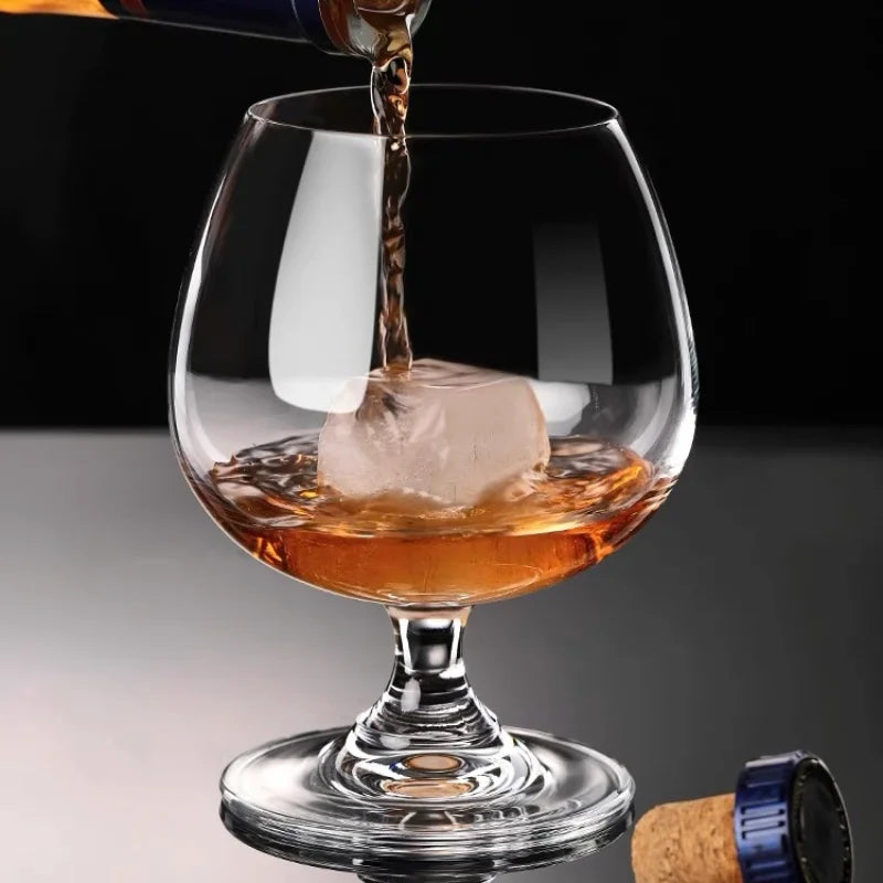 Lead-free wine glass - clear short-legged cup for brandy and whiskey tasting