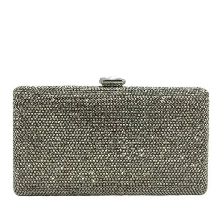 Elegant Crystal Evening Clutch - Luxury Rhinestone Box Handbag