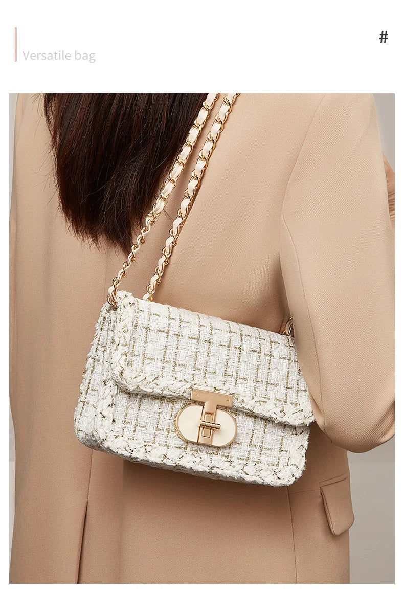 Elegant Chain Shoulder Bag - Sequined Embellishments