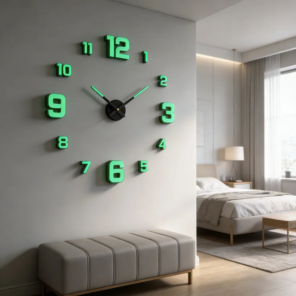 Elegant Modern Large Wall Clock - 3D DIY Quartz Design