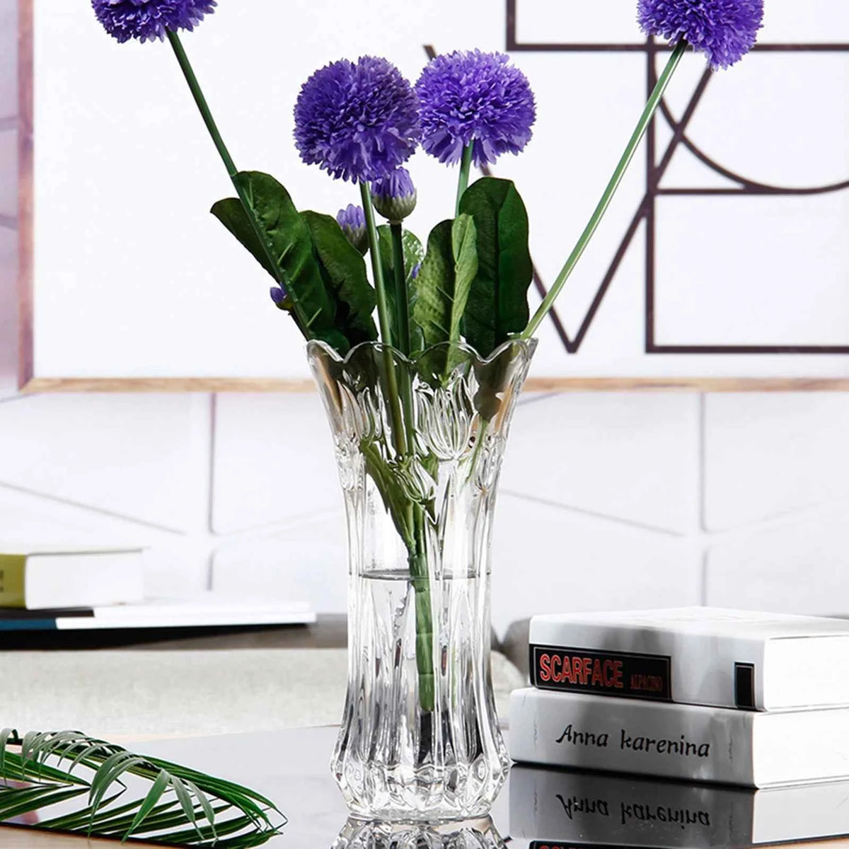 Elegant Clear Glass Flower Vase - Modern Floral Desktop Decor