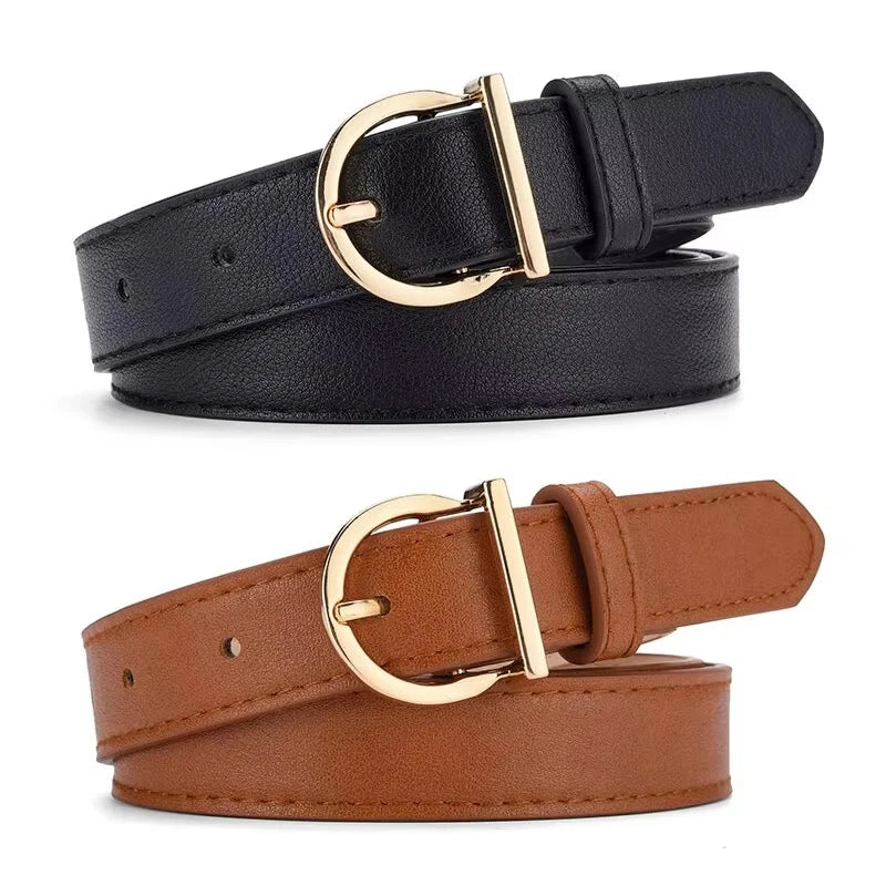 Luxury Soft PU Leather Belt - Elegant Pin Buckle Waistband