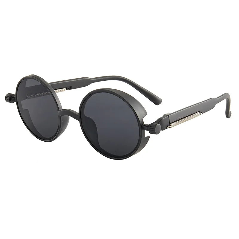 Retro Round Steampunk Sunglasses - Classic Gothic Eyewear