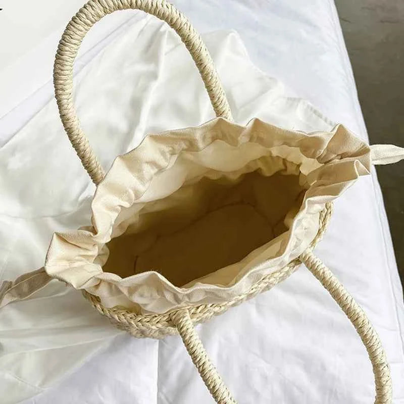 Elegant Straw Clutch - Retro Woven Rattan Bag
