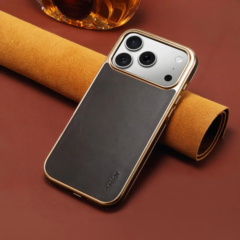 Premium iPhone Leather Case - Full-Grain & Hybrid Protection