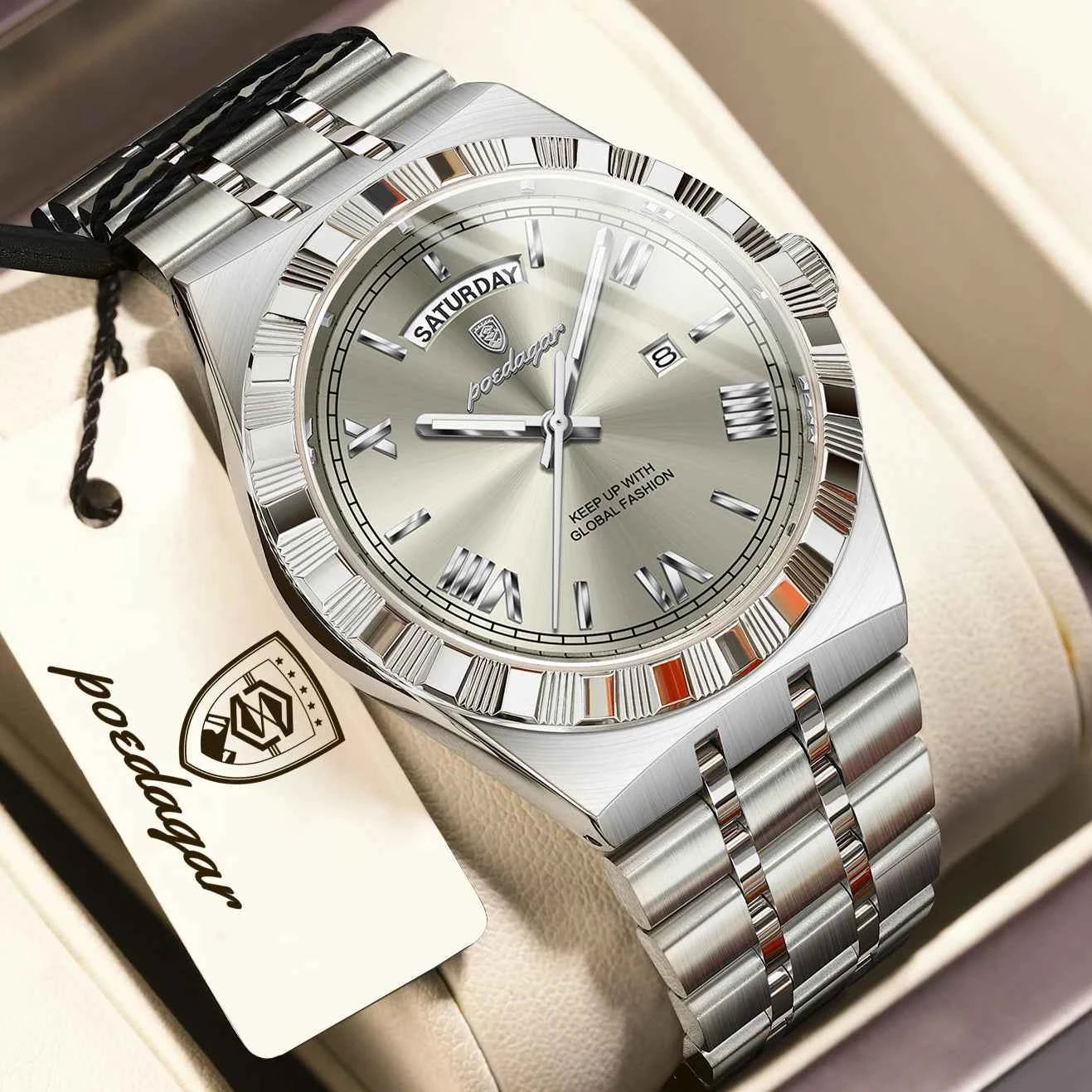 Luxury Men's Quartz Watch - Water Resistant & Luminous