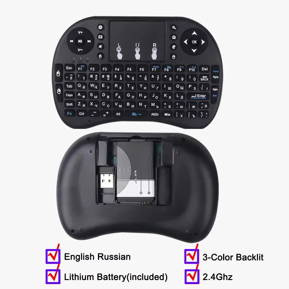 Premium Mini Wireless Keyboard with Touchpad & Scroll Wheel