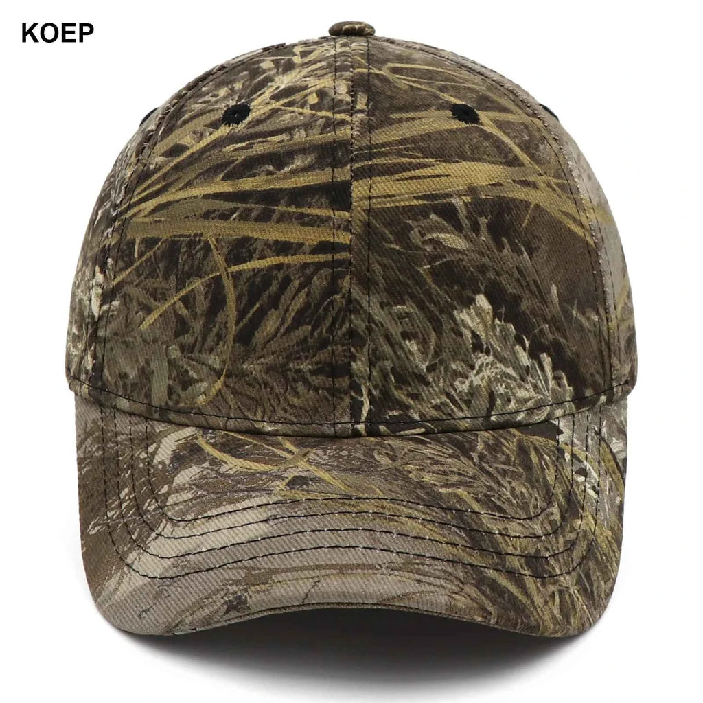 KOEP Jungle Reed Water Grass Camouflage Baseball Caps Dad Snapback Outdoor Fishing Cap With Bulrush Leaves Design For Hunting
