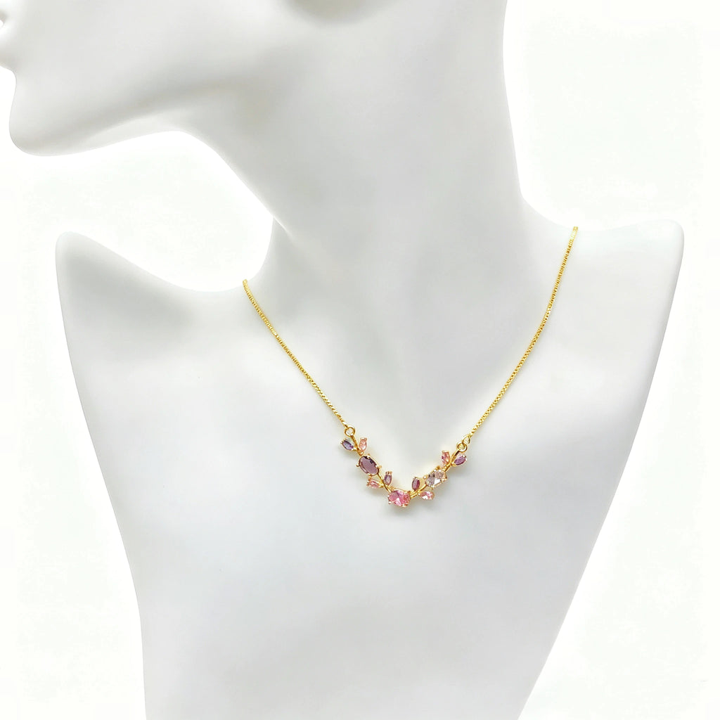 Elegant Crystal Leaf Jewelry Set - Premium Necklace & Bracelet