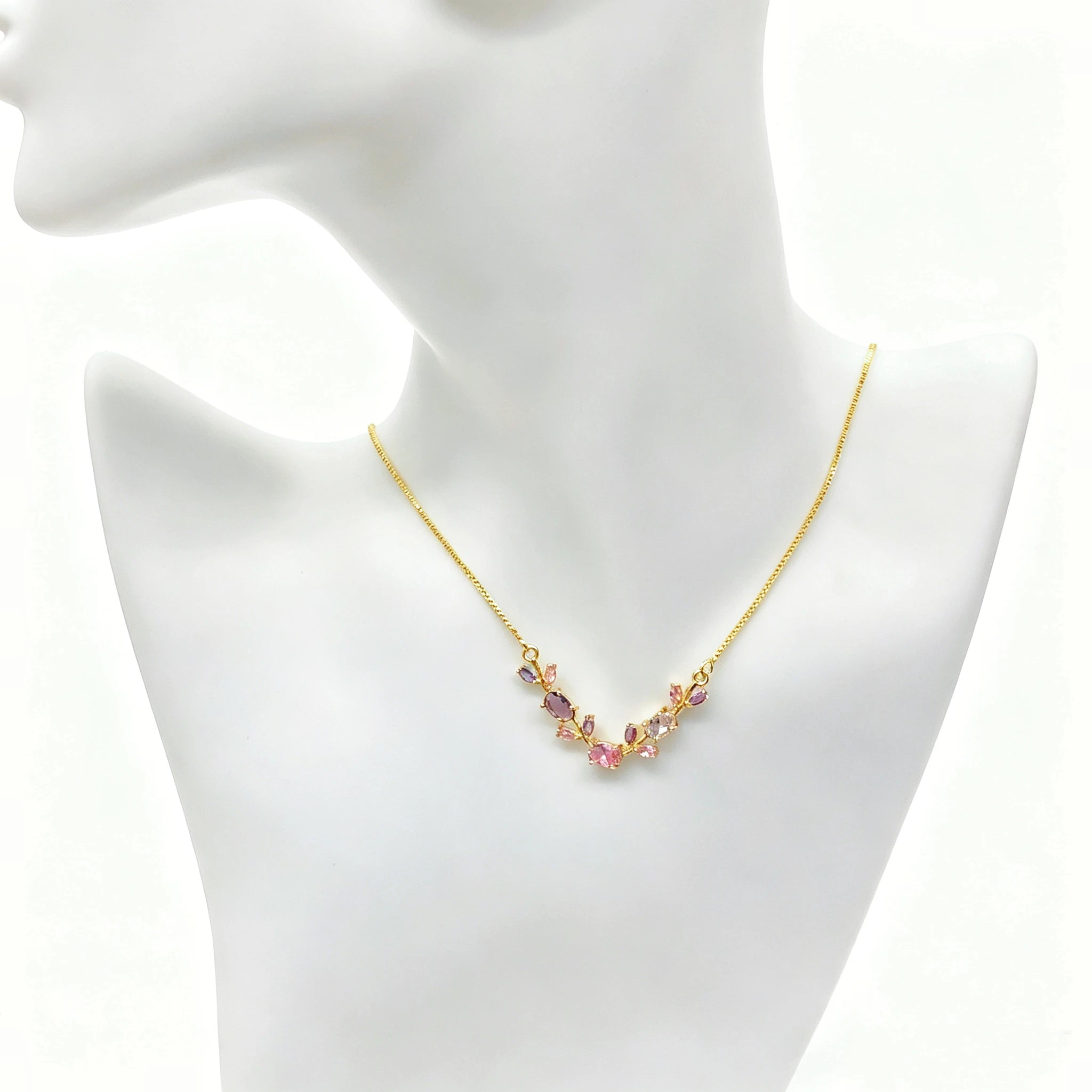Elegant Crystal Leaf Jewelry Set - Premium Necklace & Bracelet