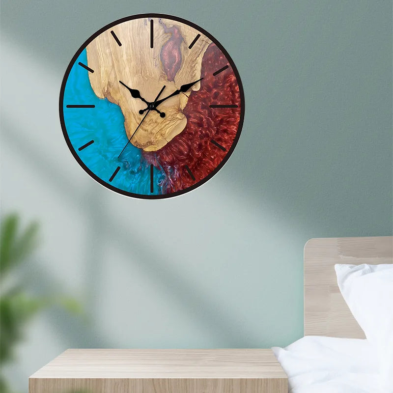 Premium Luxury Wood Grain Wall Clock - Transparent Acrylic Design