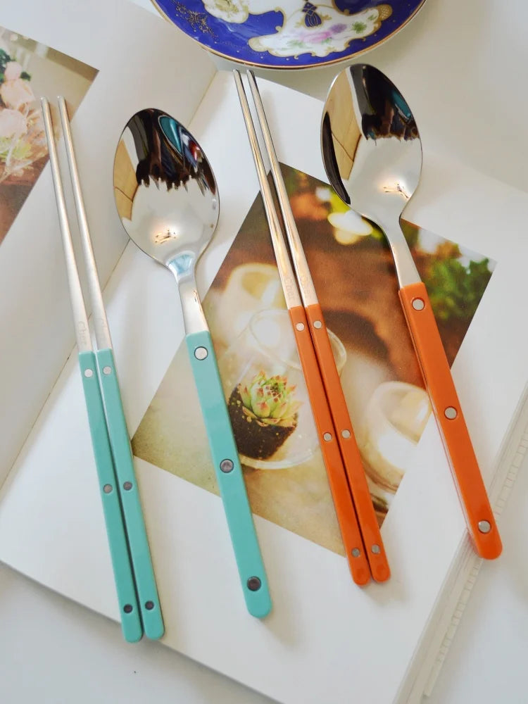 Elegant Korean Style Utensil Set - Premium 304 Stainless Steel