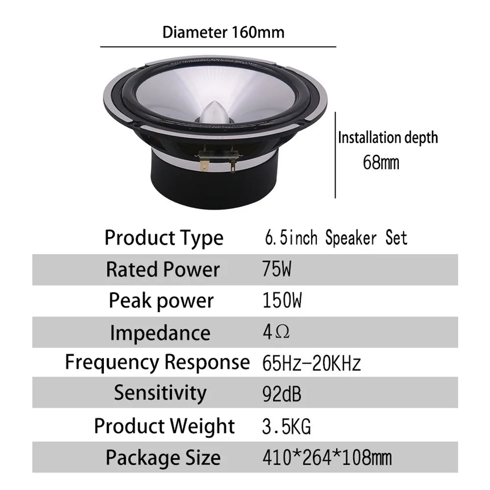Premium Car Speaker Set - Two-Way Full Range Audio Kit