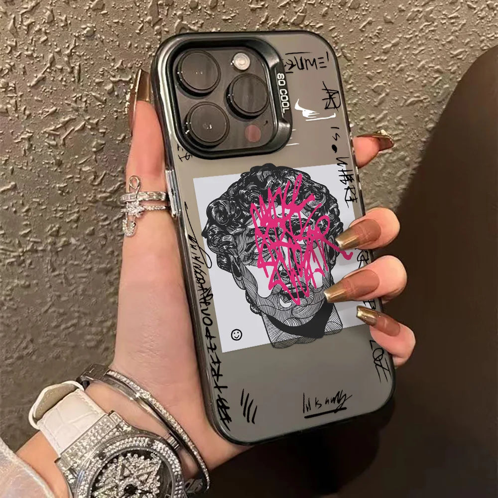 Premium Luxury iPhone Star Case - Hard Matte IMD Cover