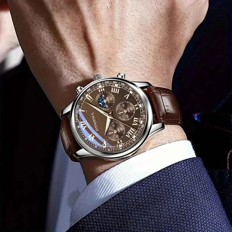 Luxury Men's Quartz Watch - Waterproof Business & Sport Timepiece