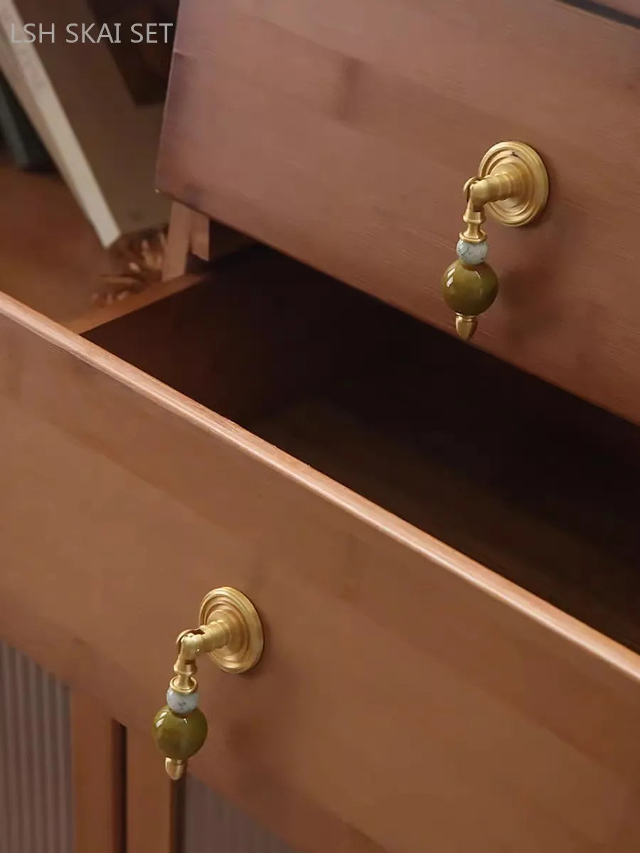 Elegant Brass Cabinet Handles - High-End Crystal Knobs
