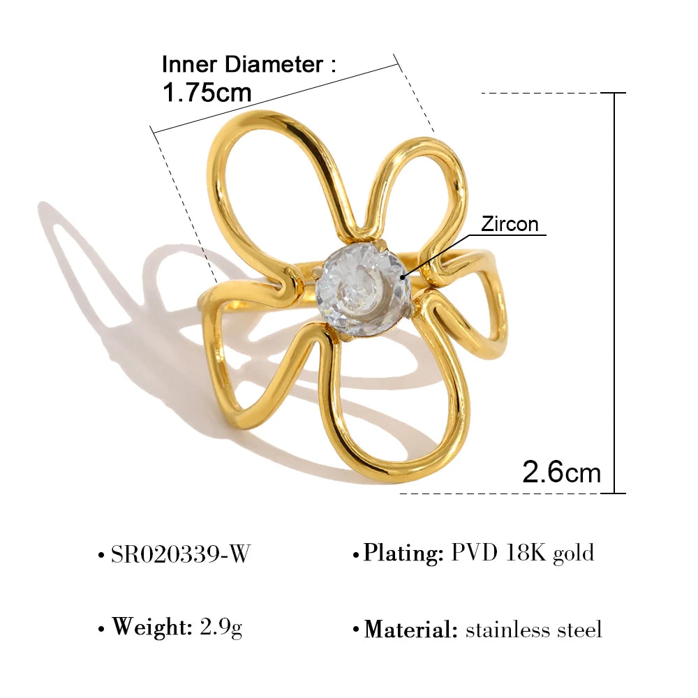 Luxury 18K Gold Irregular Ring - Exquisite Vintage Crystal Jewelry