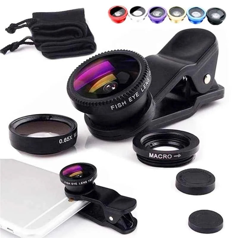 Professional Smartphone Camera Lens Kit - 3in1 Fisheye & Wide Angle