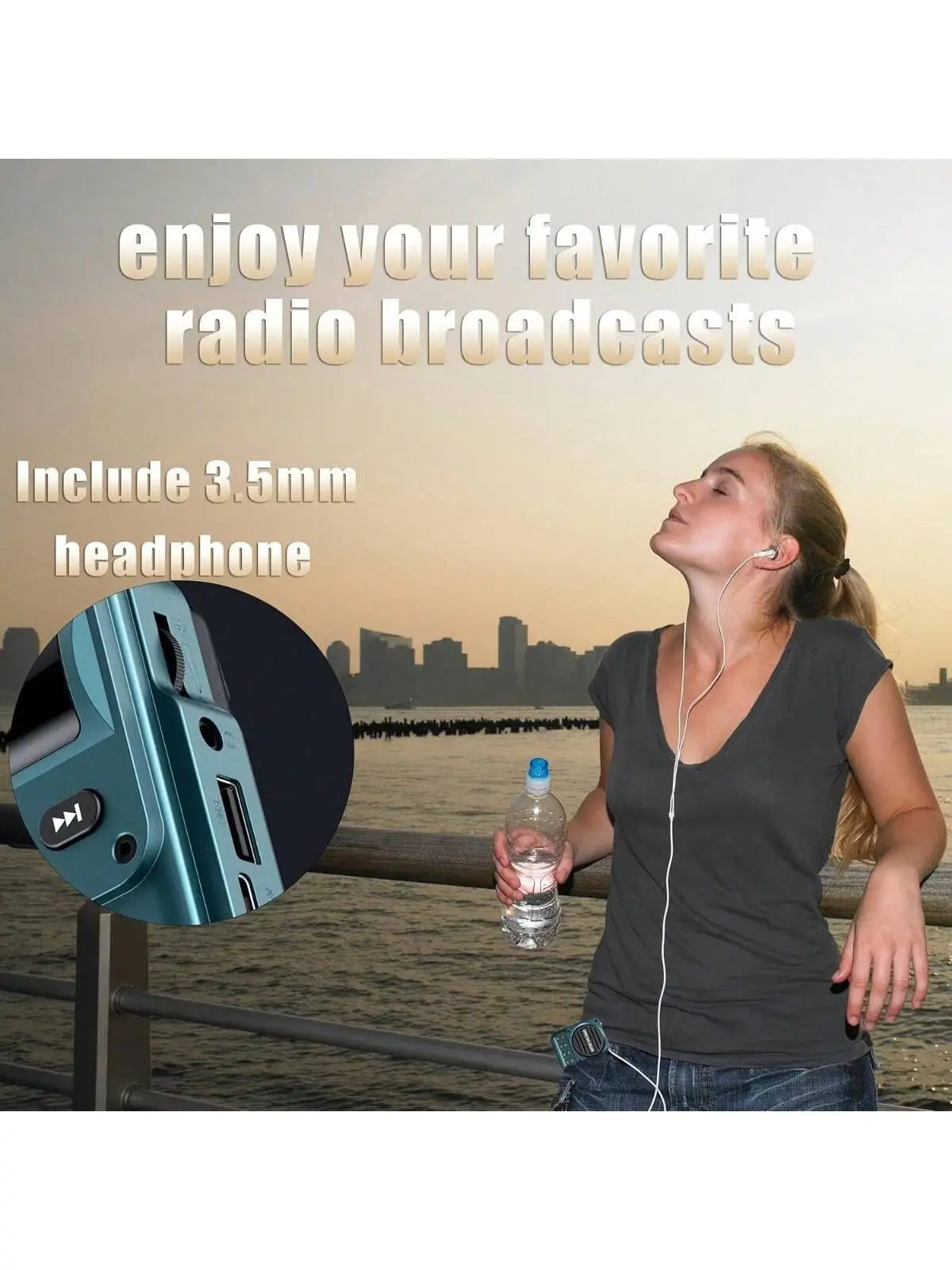 Compact Portable FM Radio with LCD Display & Clear Speaker - Blue