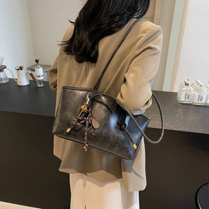 Women’s PU Leather Shoulder Bag - Y2K Retro Crossbody Bag Tote Handbag - Tulique