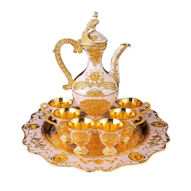 Elegant European Metal Wine Set - Retro Home Decor