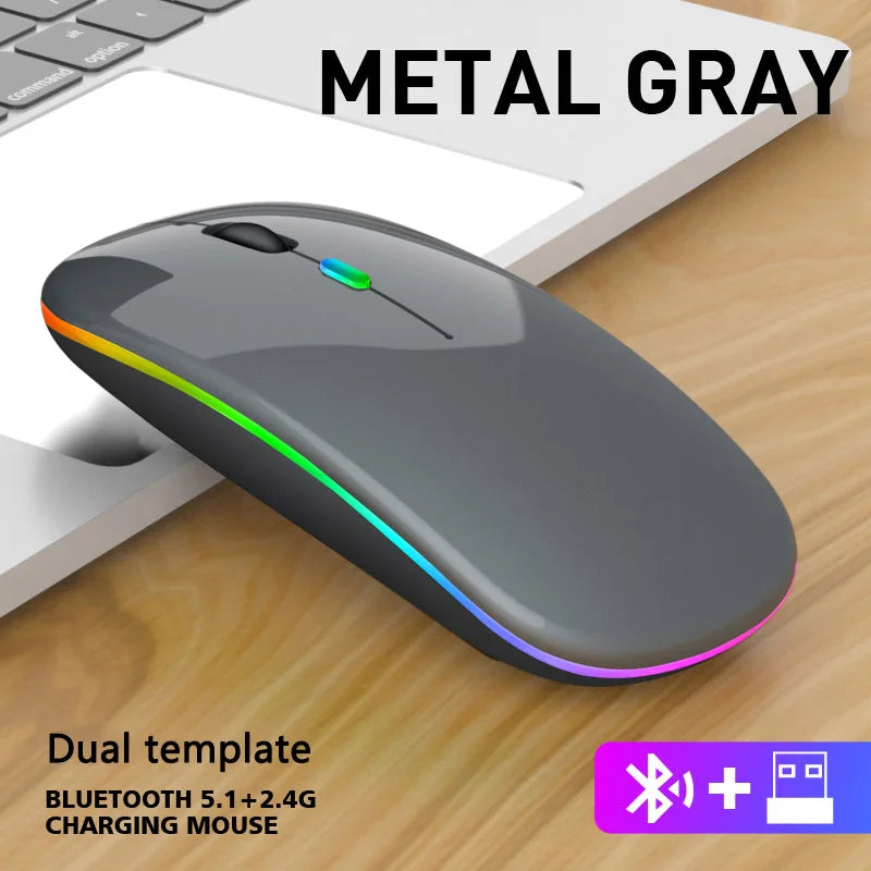 Premium Wireless Rechargeable Mouse - Silent 1600DPI Ergonomic