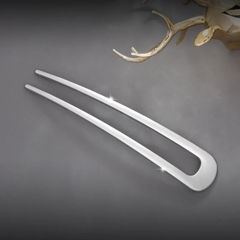 Luxury Metal U Shape Hair Stick - Elegant Enamel Hairpin