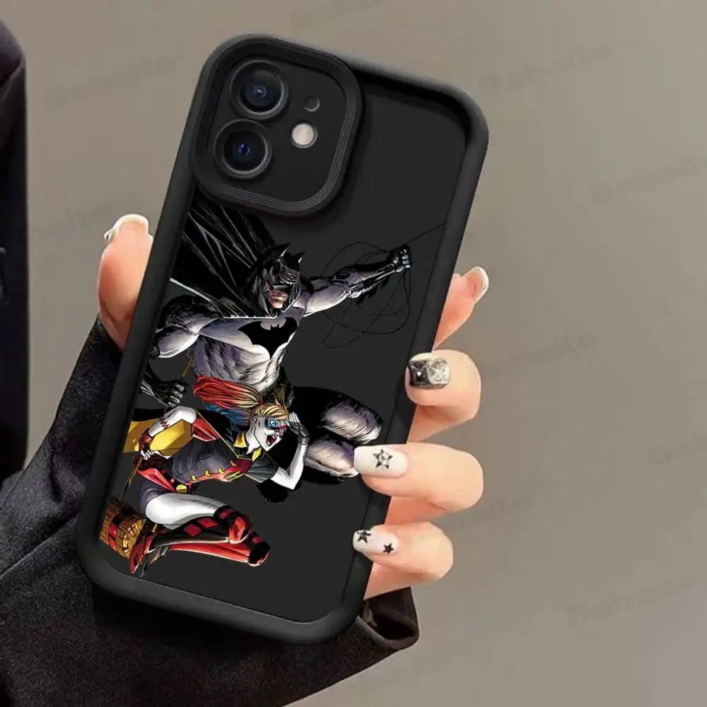 Premium Black Soft Phone Cover - Sleek Batman Design