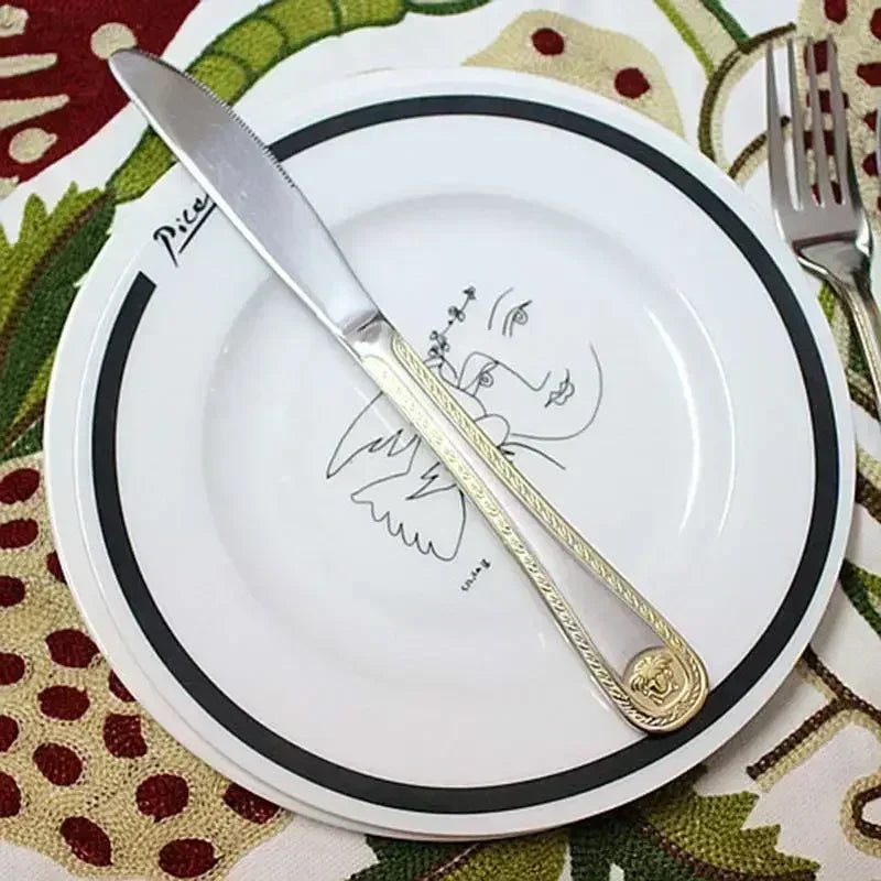 Elegant Gold Plated Cutlery Set - Vintage Western Design