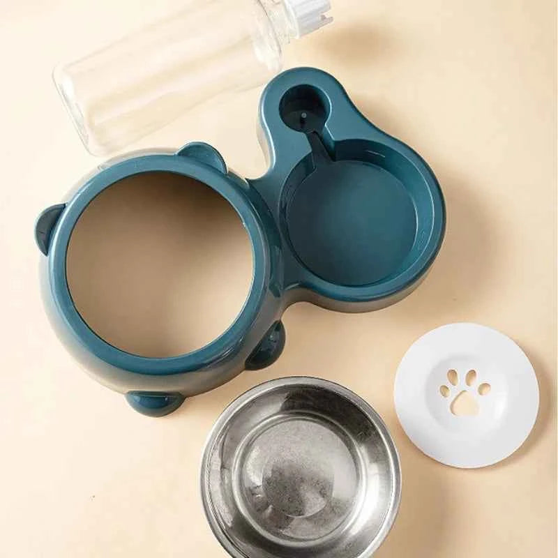 Premium Automatic Pet Feeder - Slanted Gravity Water Dispenser