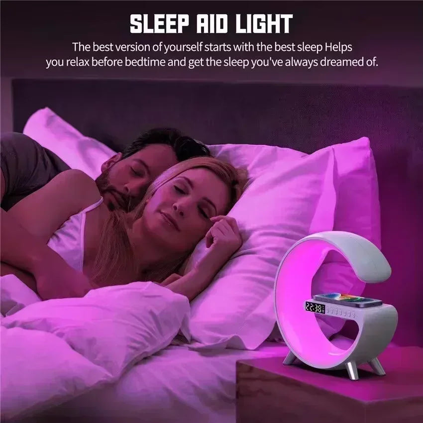 Premium Wireless Charger Desk Lamp with Bluetooth Speaker & RGB Night Light