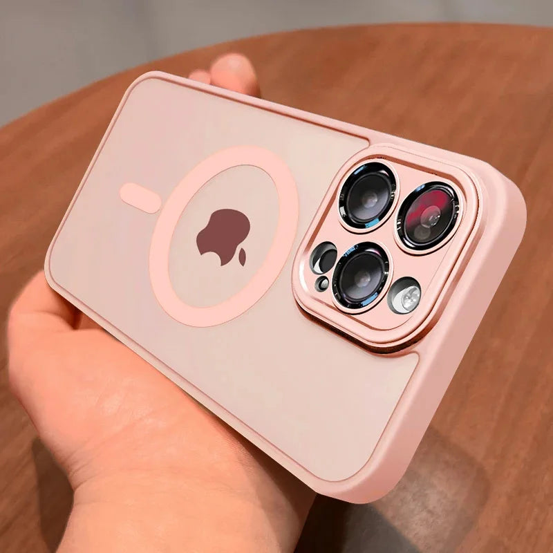 Luxury Magnetic Matte iPhone Case - Translucent Shockproof Armor